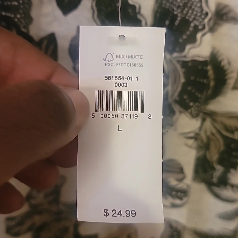 Old Navy Floral Top Large w/Key Hole Tassels - Picture 8 of 11